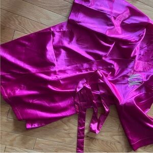Vibrant Pink Satin Robe